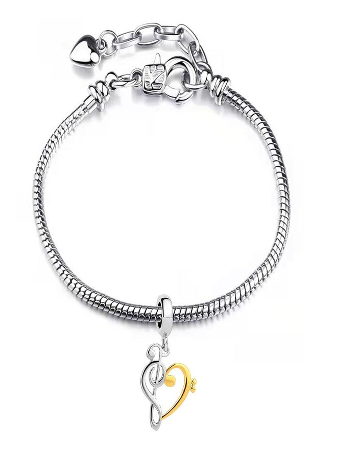 TGLS Gold Plated Heart Love Music Note Charms Musical Notation Dangle Beads Compatible With Pandora Charms Bracelets - Image 3